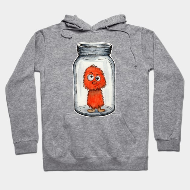 Orange Fuzz Monster in a Jar Hoodie by AaronShirleyArtist